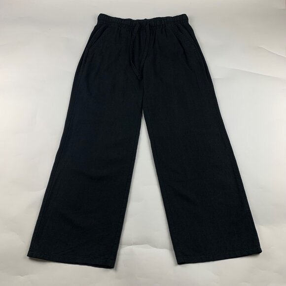 Old Navy Black Linen Blend Wide Leg Lounge Pant S - Picture 1 of 9